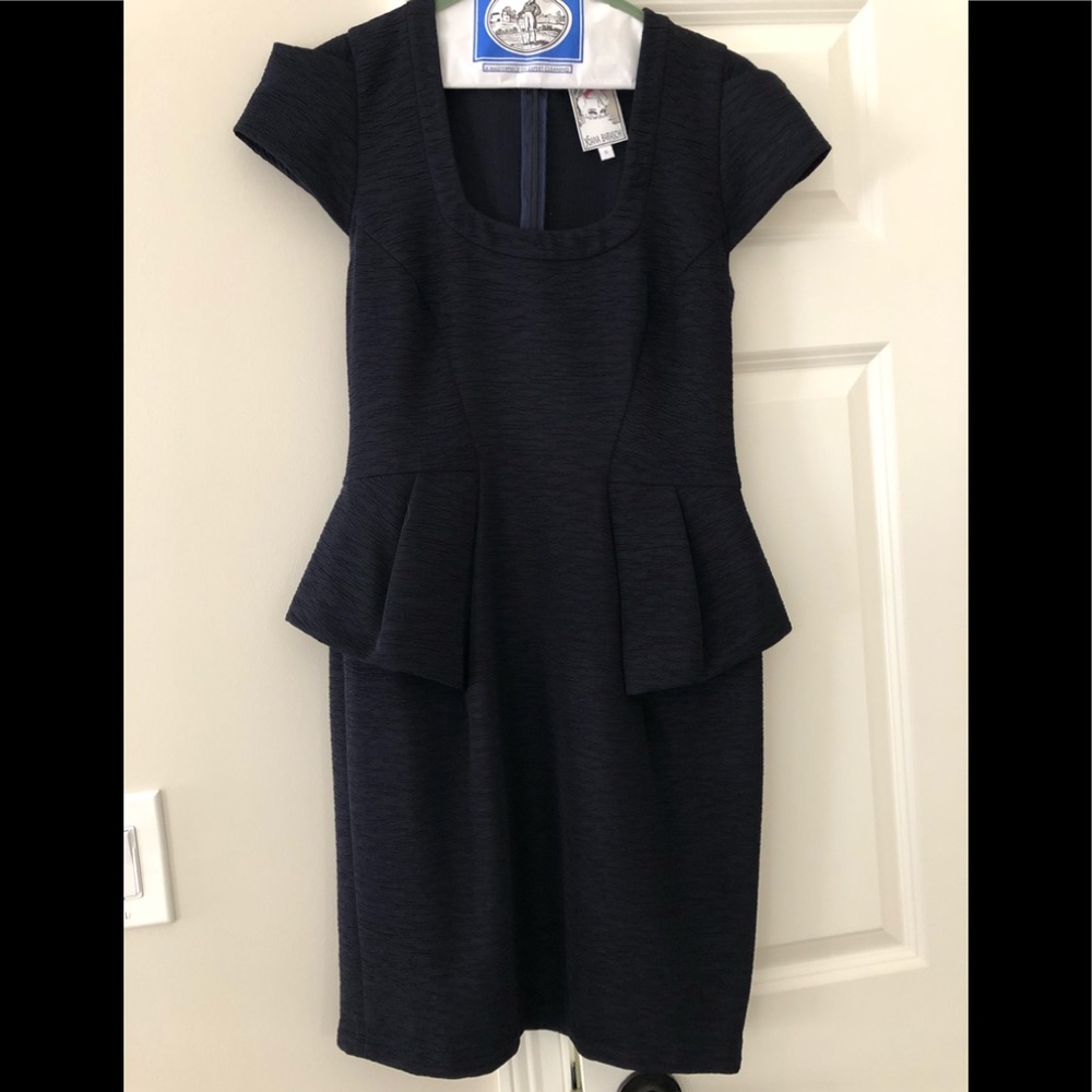 Yoana Baraschi Navy Peplum Dress - size 8